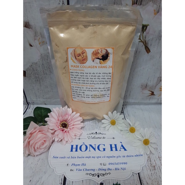 1kg Bột mặt nạ Dẻo Vàng collagen 24k handmade