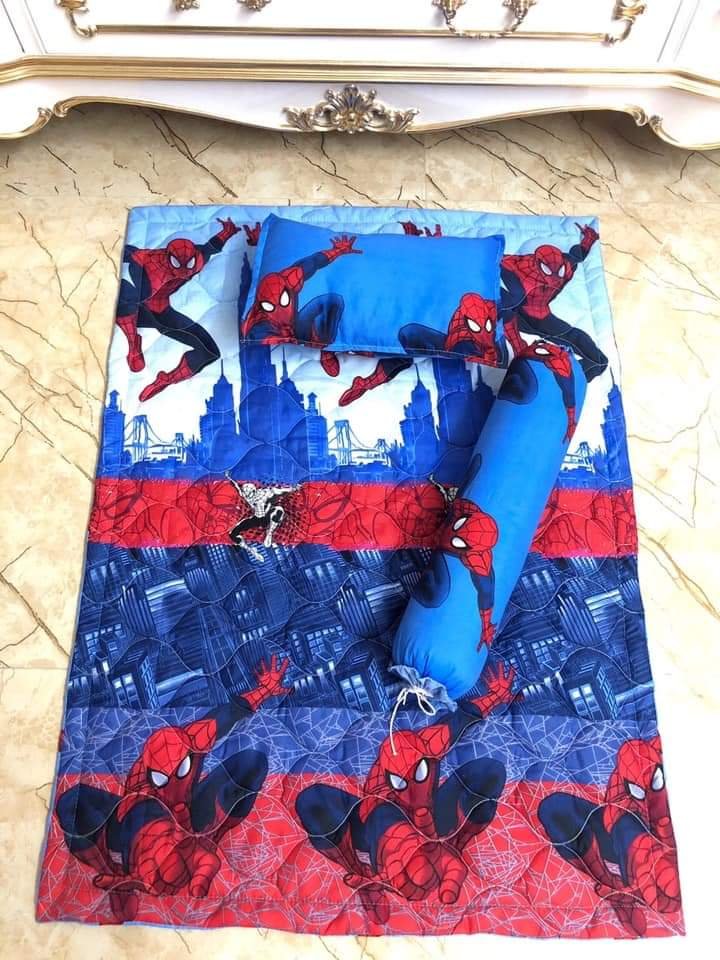 [Hot Trend] Bộ chăn (mền), gối nằm, gối ôm cho bé mẫu Siêu nhân Spiderman đi học tiểu học, mầm non hoạt hình ngộ nghĩnh - Có bán lẻ chăn, gối, vỏ gối, ruột gối trẻ em