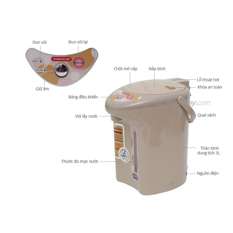 Bình thủy điện Sunhouse SHD1530 - Bảo hành chính hãng