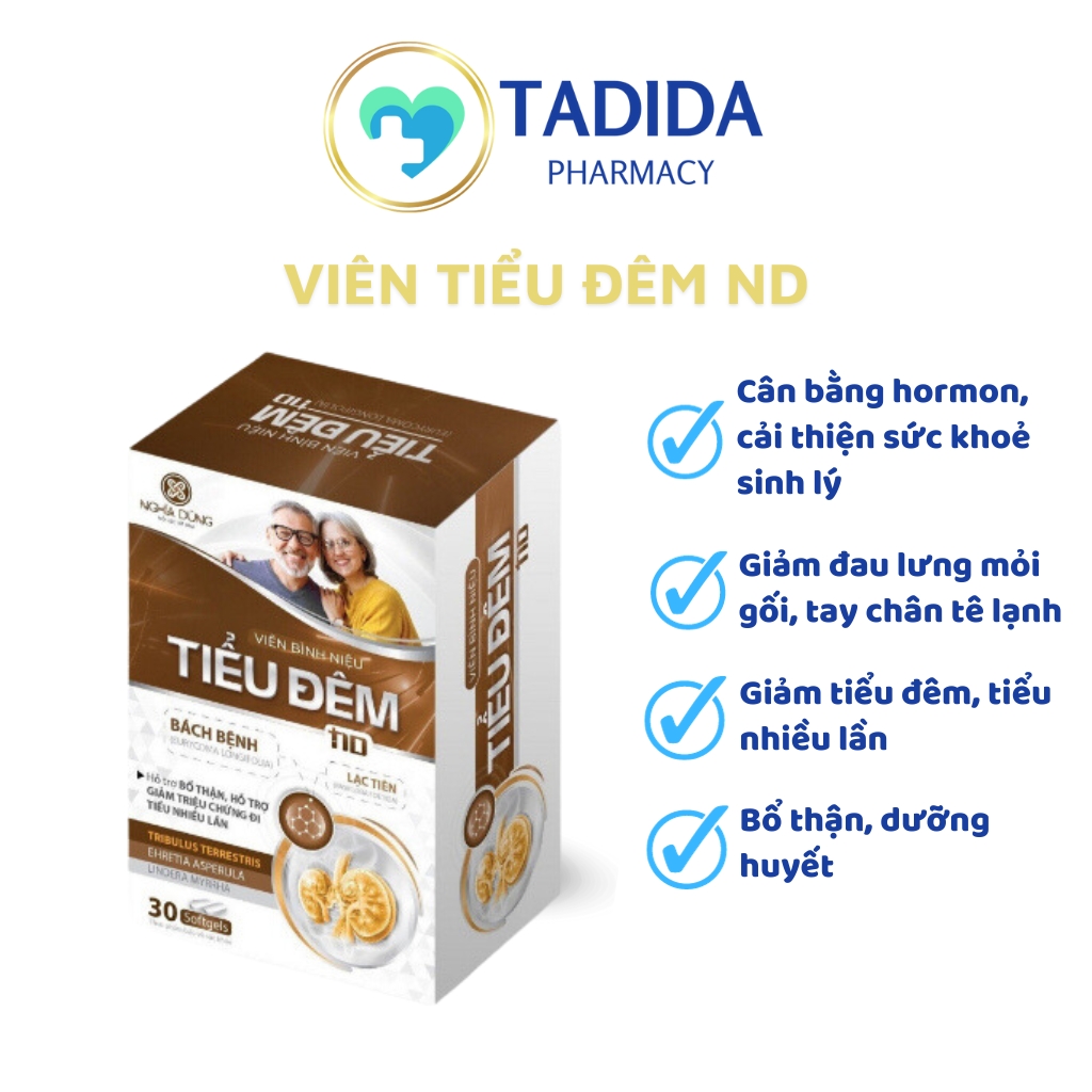 Viên uống bình niệu tiểu đêm nd, hỗ trợ giảm tiểu đêm nhiều lần, tiểu rắt, tiểu yếu – tadida pharma