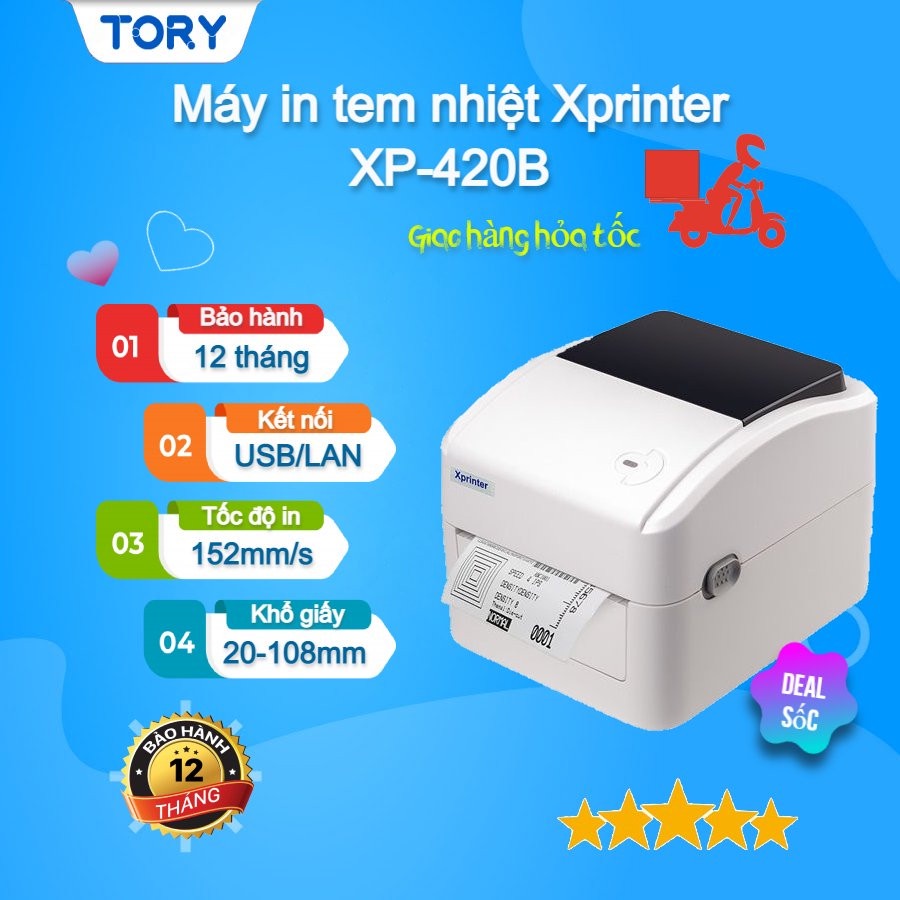 Máy in đơn hàng online, in tem mã vạch khổ a6 110mm xprinter. hàng chính hãng. giá rẻ
