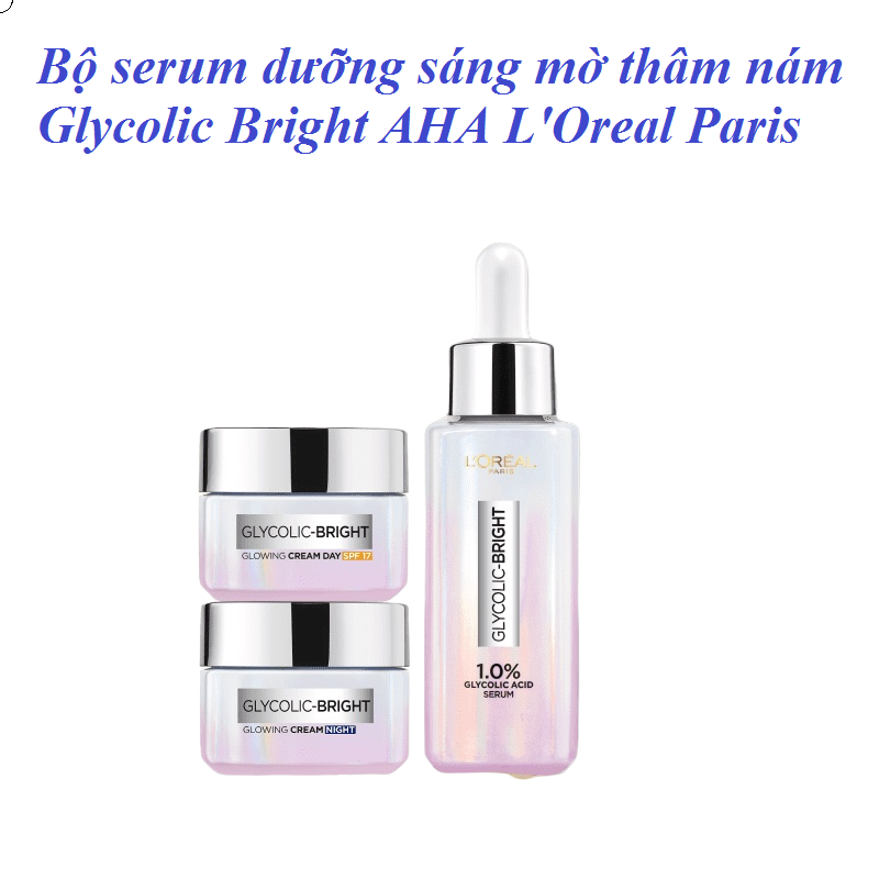 Bộ Serum & Kem ngày & Kem đêm sáng da tức thì Glycolic Bright L'Oreal Paris