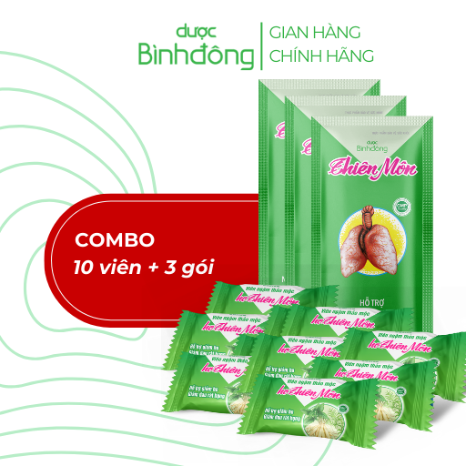 Quà tặng không bán 10 viên ngậm thảo mộc ho thiên môn và 3 thiên môn gói 15ml - hỗ trợ giảm ho giảm đau rát họng