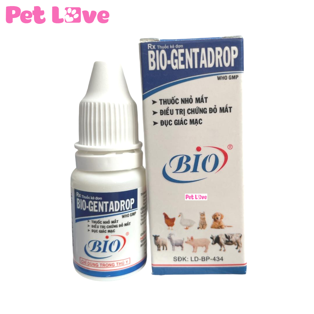 Bio Gentadrop nhỏ mắt chó mèo (chai 10ml)
