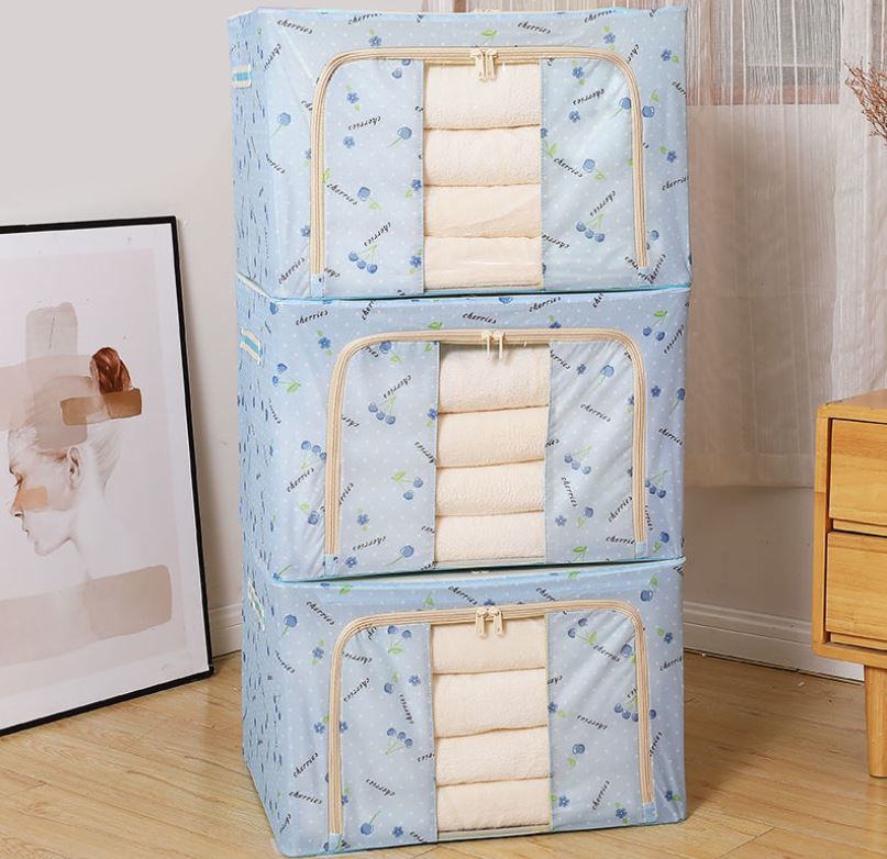 Combo 3 Túi vải đựng chăn màn quần áo NHIỀU MÀU khung thép xếp gọn