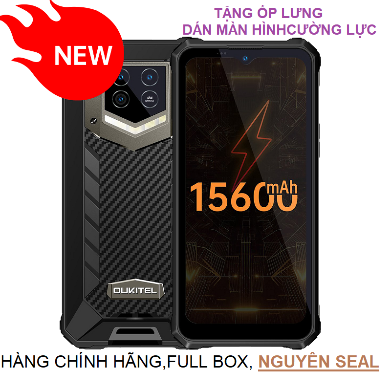 Điện  thoại Oukitel WP15 ( pin khủng,pin 15.600mAh,chống nước,chống sốc,chống va đập,5G,Ram 8Gb,Rom 128Gb, học online)