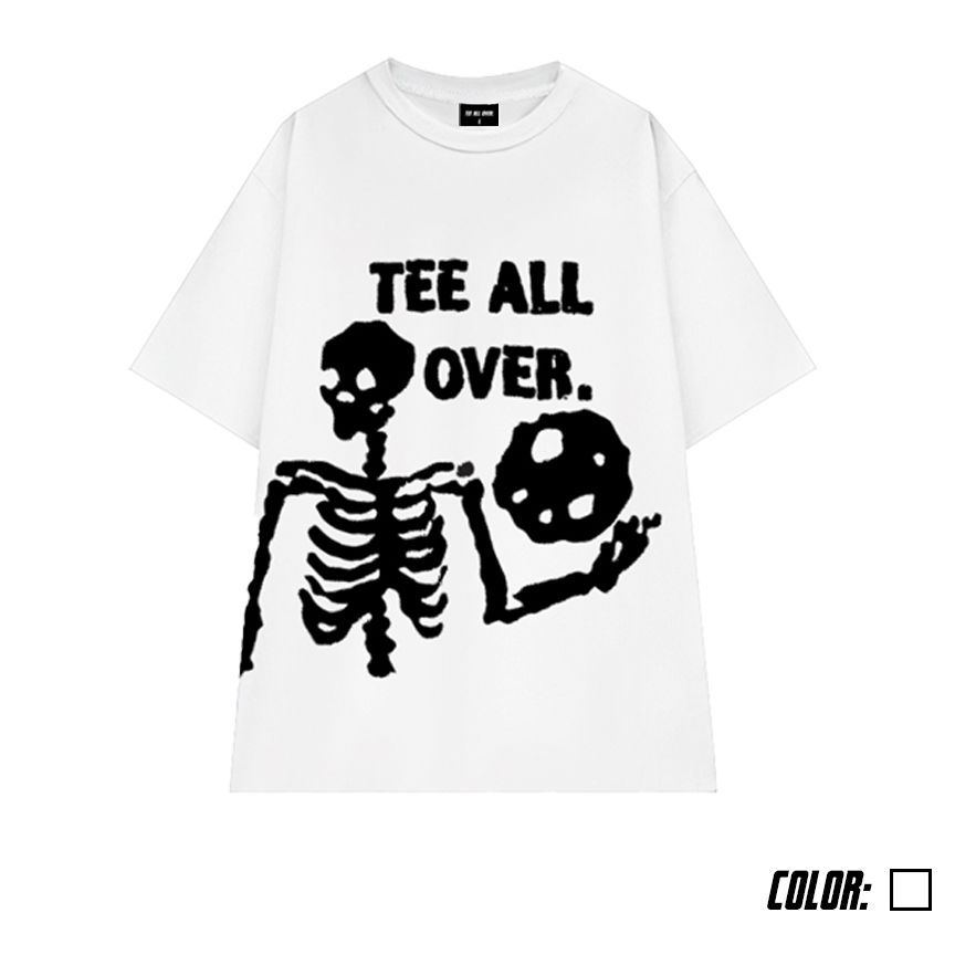 Áo thun local brand unisex teeallover graphic skeleton