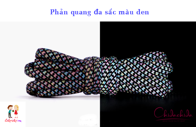 Một đôi dây giày phản quang (phát sáng) phối giày thể thao