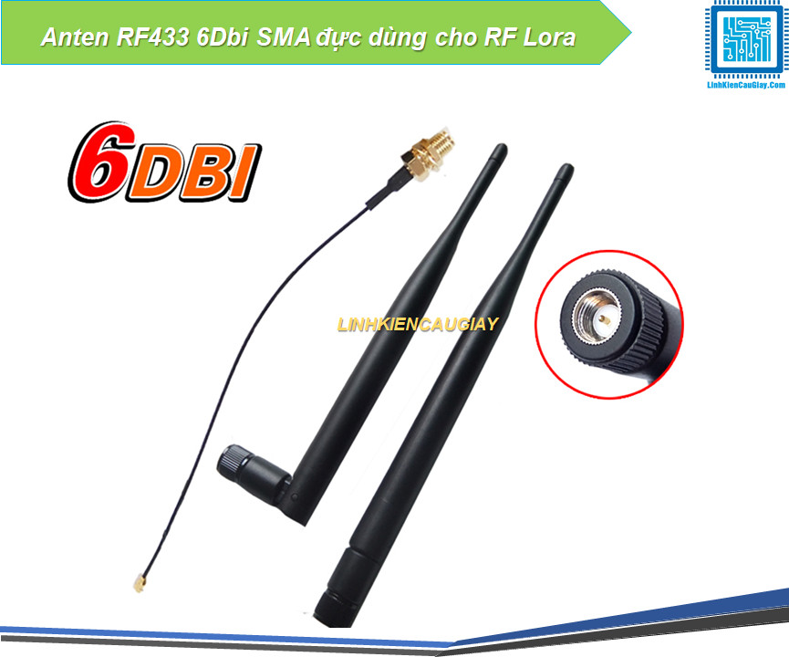 Anten rf433 6dbi sma đực dùng cho rf lora
