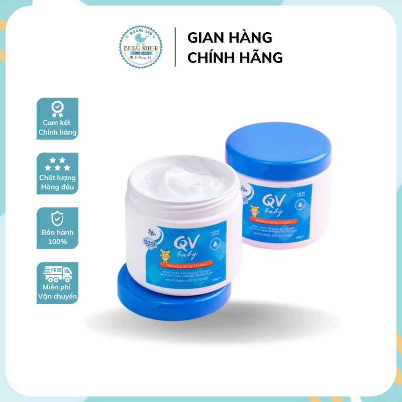Kem dưỡng da, kem dưỡng ẩm qv baby 250 gram dạng hũ an toàn cho bé từ sơ sinh