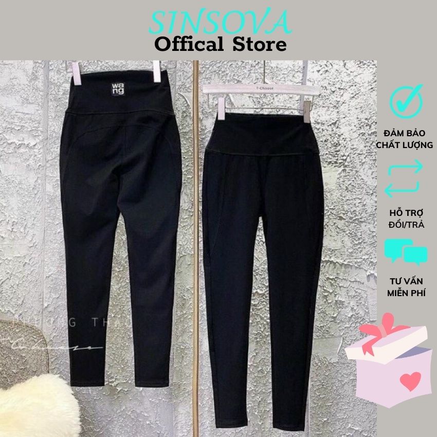 Quần legging wang cạp cao gen bụng chất liệu umi Hàn cao cấp Sinsova