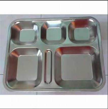 Khay đựng cơm inox có nắp loại lớn