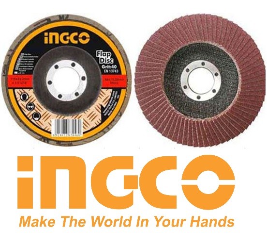 Đĩa đánh nhám xếp 100mm x 16mm p40 flap disc ingco fd1001