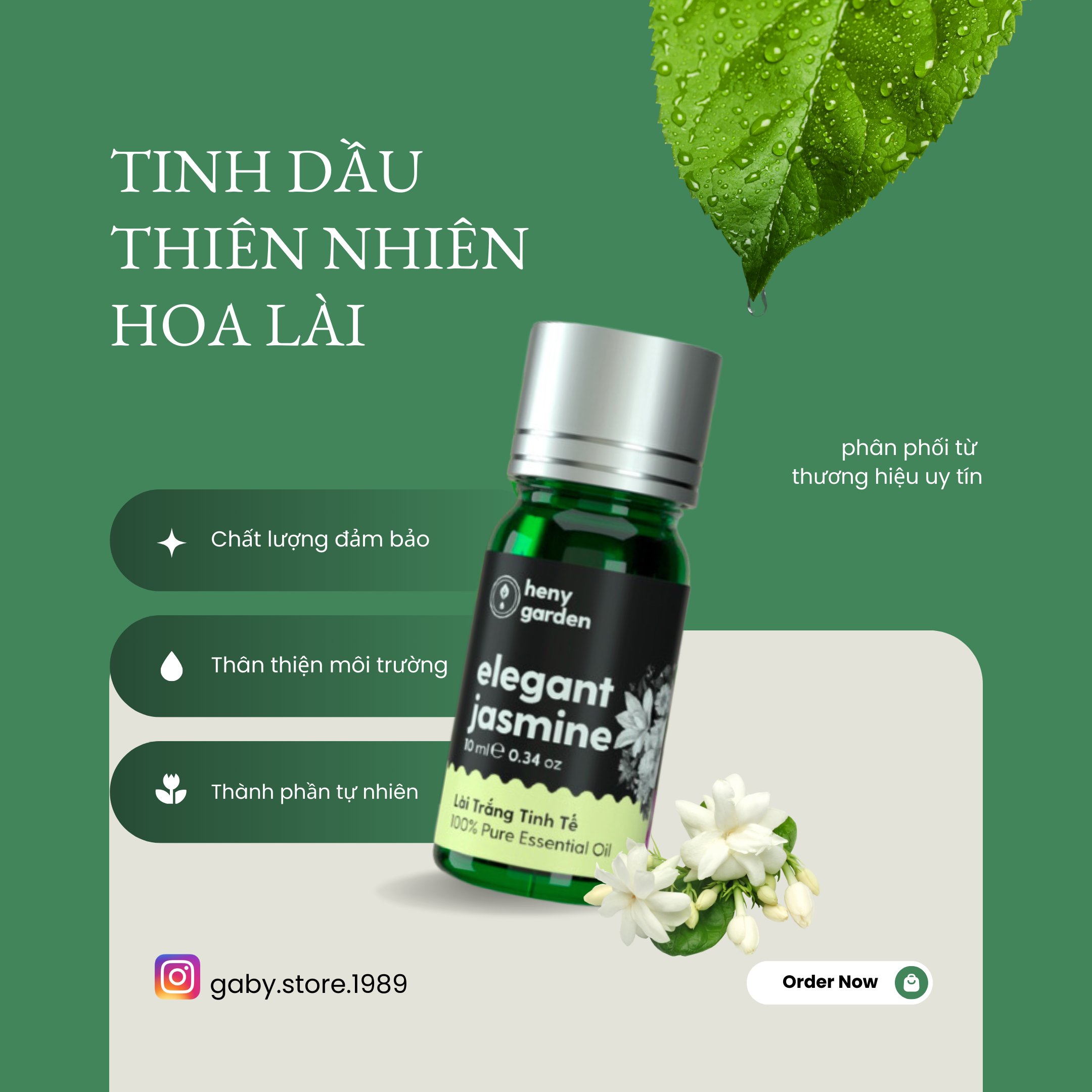 Tinh dầu hoa Nhài || Heny Garden Elegant Jasmine || Jasmine Essential Oil