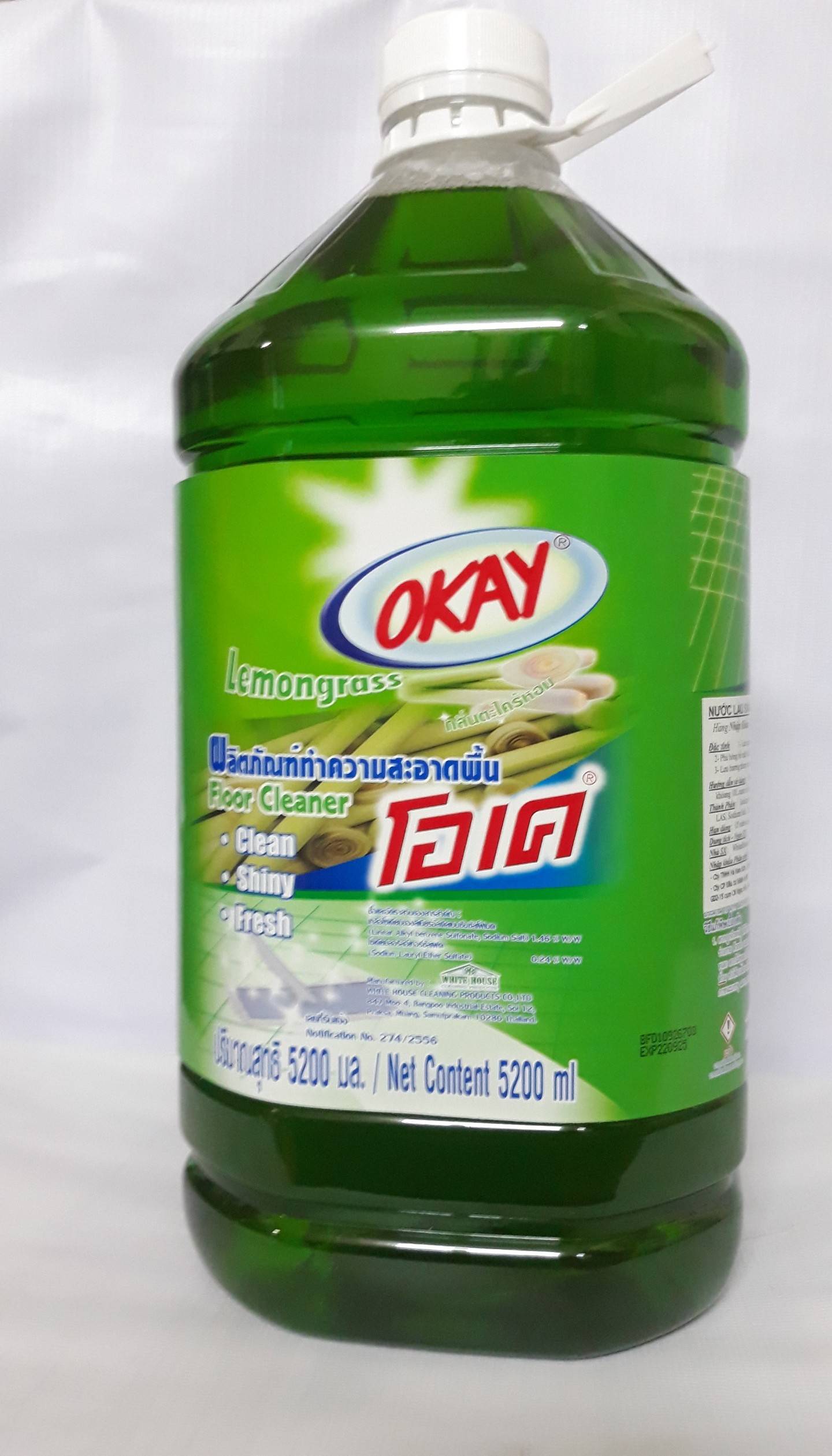 Nước lau sàn Okay 5200ml hương Sả