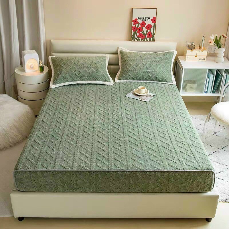 Bộ ga giường nỉ len thừng siêu ấm 1m8x2m
