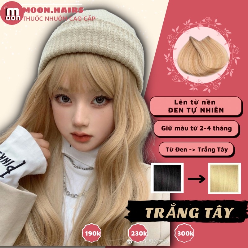 Thuốc nhuộm tóc trắng tây | nâu trắng tây | tặng bao tay, mũ trùm