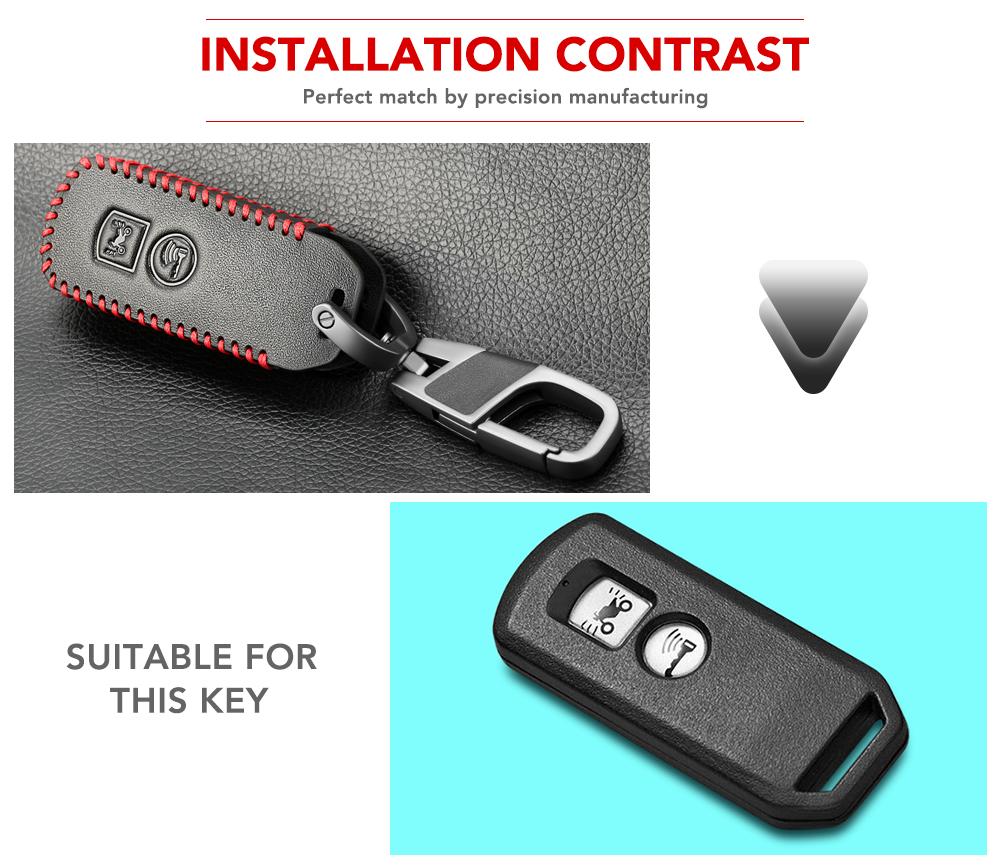 Bao da chìa khóa cao cấp cho xe honda pcx sh sh mode air blade -smartkey 2 nút bấm -mẫu 01