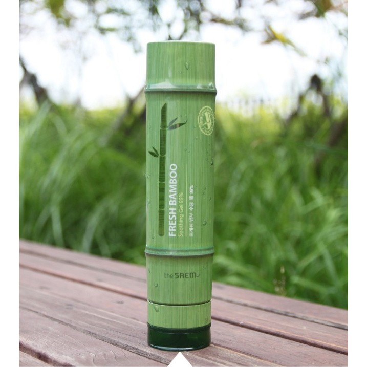 Kem dưỡng dạng gel tre The Saem Fresh Bamboo Soothing Gel 99%, cấp nước, dưỡng ẩm sâu, bảo vệ da trước môi trường, thời tiết khắc nghiệt