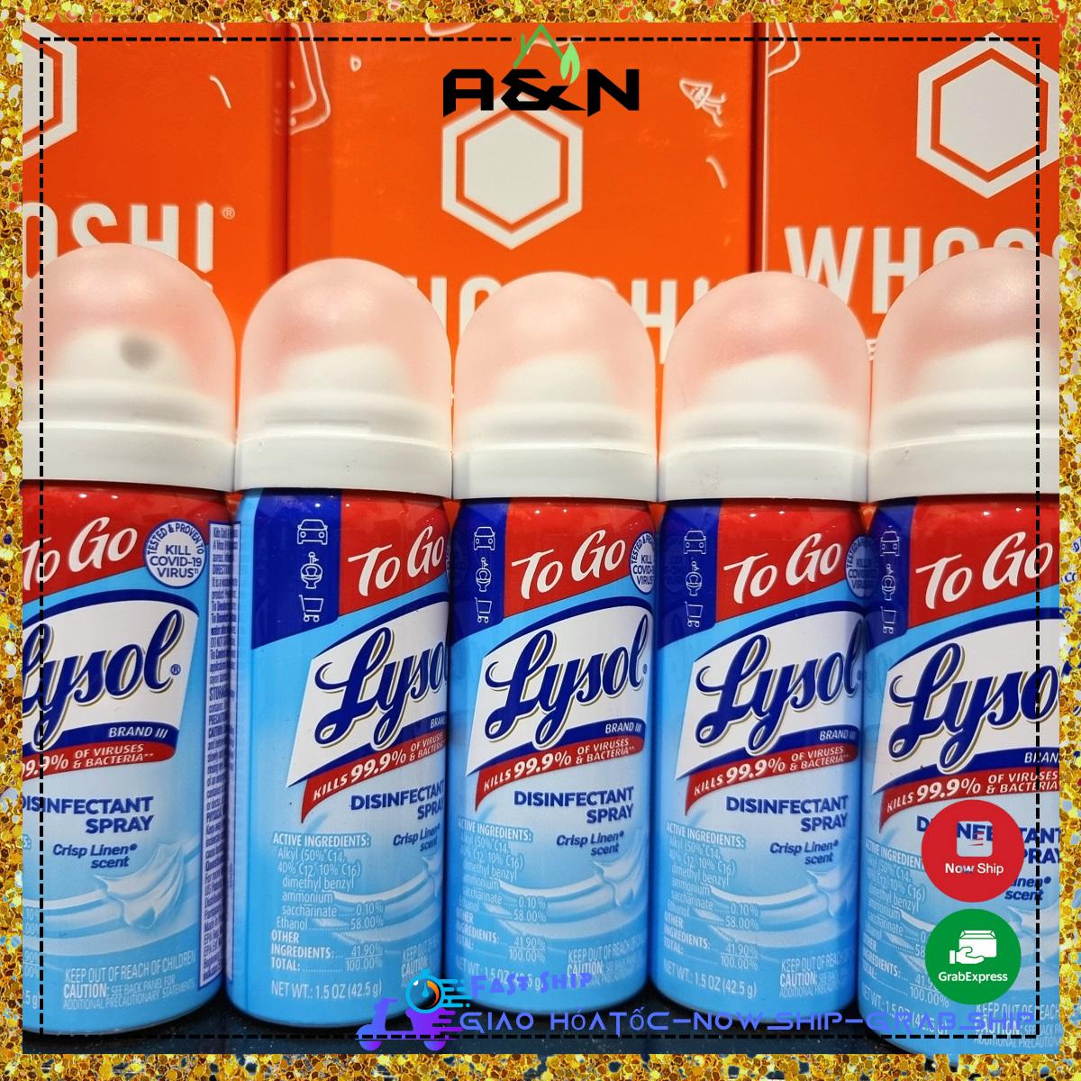 Lysol xịt khử mùi diệt khuẩn mini bỏ túi - 42.5gram [ hàng mỹ ]