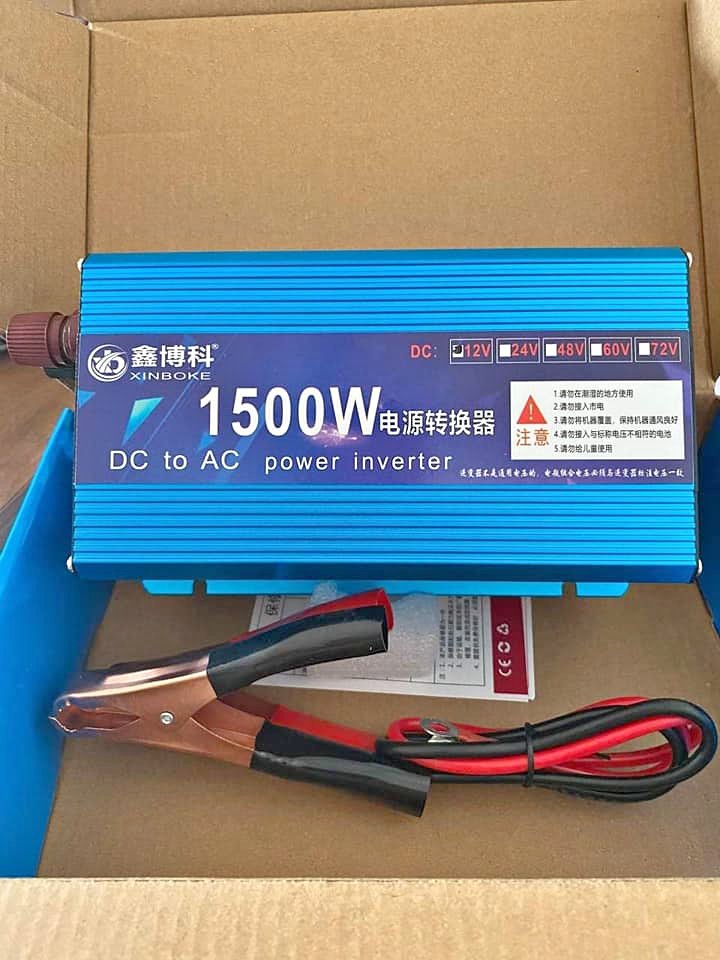 Bộ kích nguồn  điện 12v=220v-1500w - Khách hàng có thể dùng ắc quy nước hoặc ắc quy khô đều được:Lựa chọn bình ắc quy sử dụng cho máy kh điện 12VDC