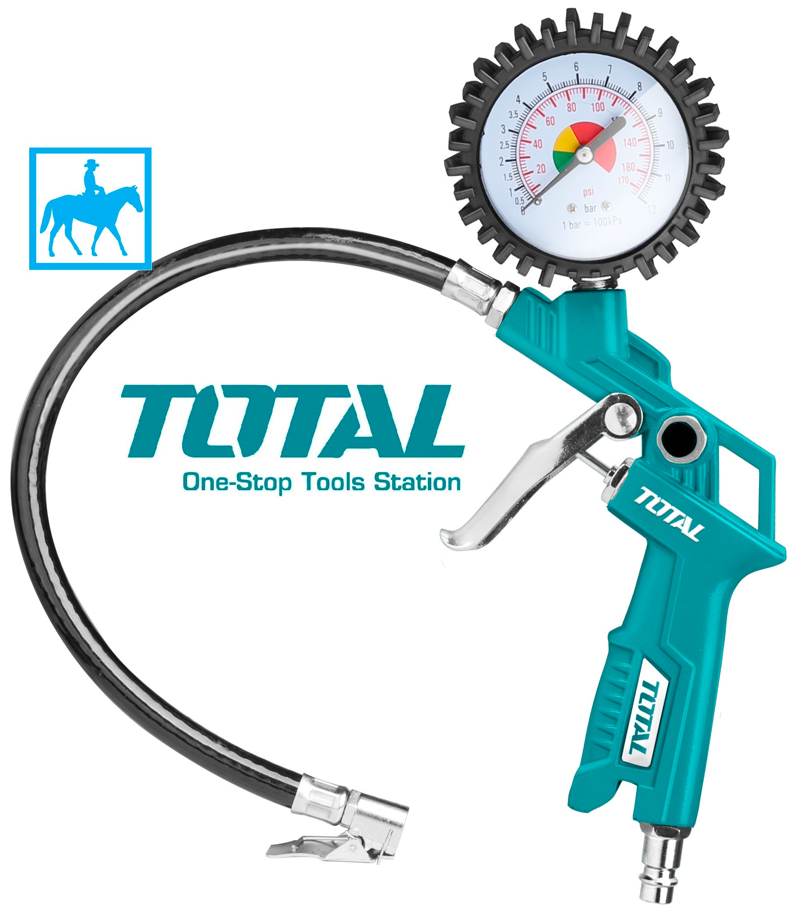 Đồng hồ đo áp suất khí 12bar 174psi total chính hãng ingco tat11601