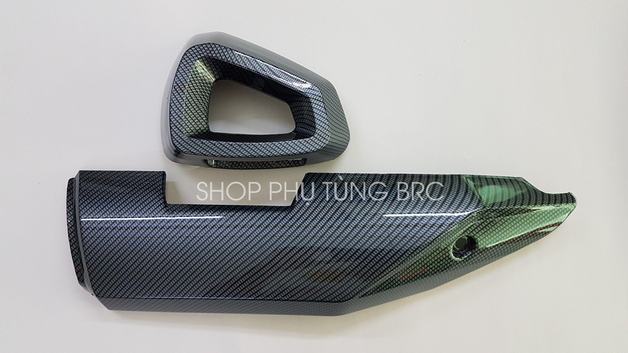 Bộ che pô và che đuôi pô phủ cacbon WINNER X 2019 - 2021, WINNER X V3 2022 ( dùng để thay thế che pô zin )