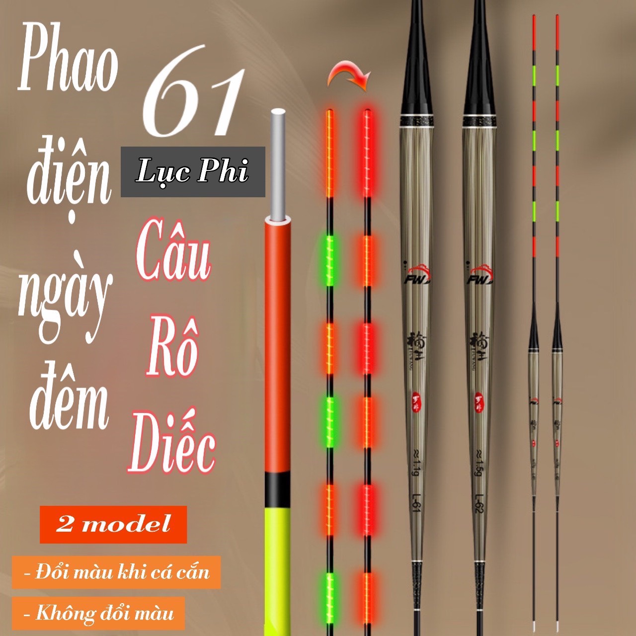 PHAO CỎ LAU CÂU ĐÀI CẢM ỨNG ĐỔI MÀU VỚI KHÔNG ĐỔI MÀU CHUYÊN . RÔ CHÉP NGỌN MỀM ĐÀN HỒI CAO KÈM PIN