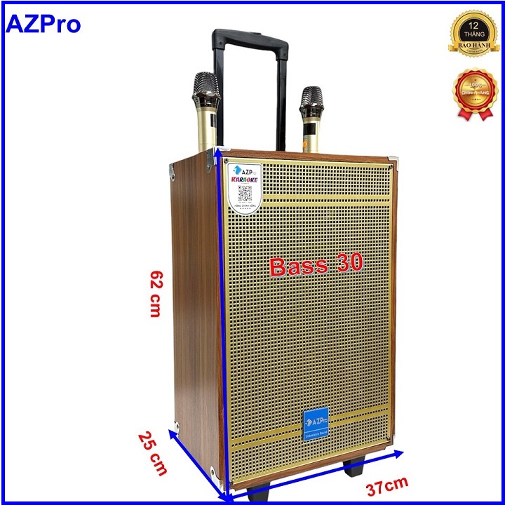 Loa kéo Bluetooth AZ-V13-A,Bass 30,chính hãng AZPRO thùng gỗ cao cấp,Mạch 12 núm chỉnh có Revert