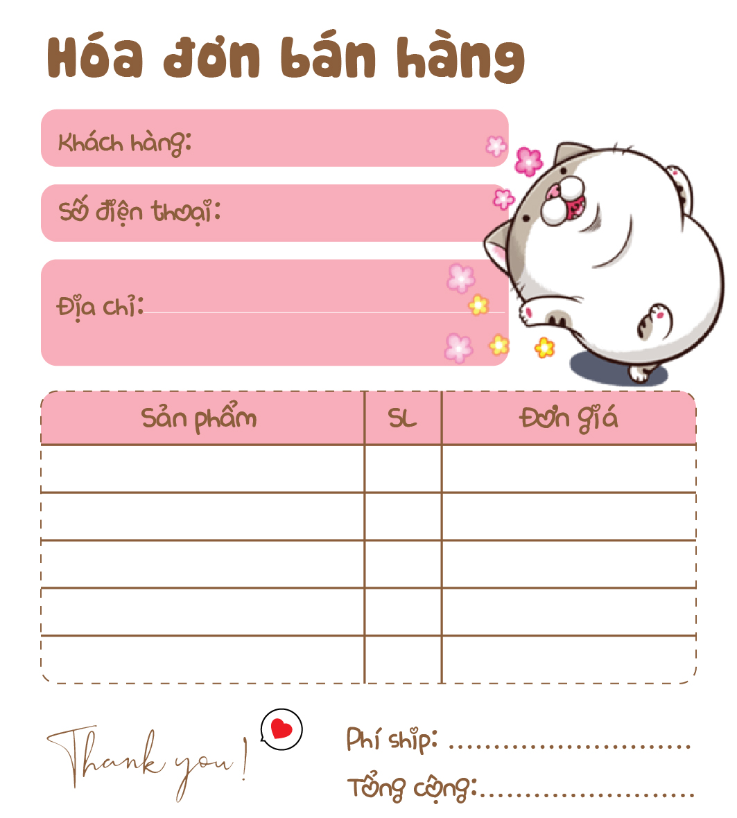 Hóa đơn bán hàng mini 1 liên ami