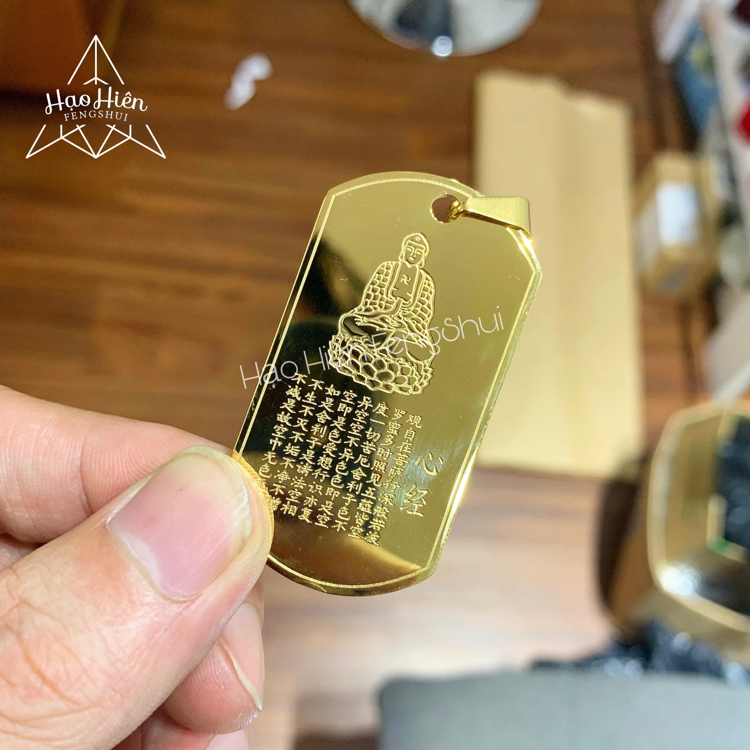 Dây chuyền thẻ bài Bát Nhã Tâm Kinh khắc tượng Phật Cao Cấp (Có 02 Màu) Hạo Hiên X.DC.U001-M37.D25 - Quà tặng ý nghĩa, vòng cổ, dây chuyền titan mặt thẻ, dây chuyền thẻ lính, bảng tên đội quân, thẻ bài nhân quân