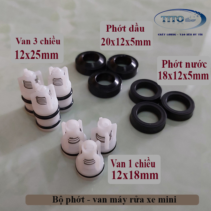 BỘ GIOĂNG PHỚT, VAN 1 - 3 CHIỀU MÁY RỬA XE CAO ÁP MINI - PHỤ KIỆN MÁY RỬA XE