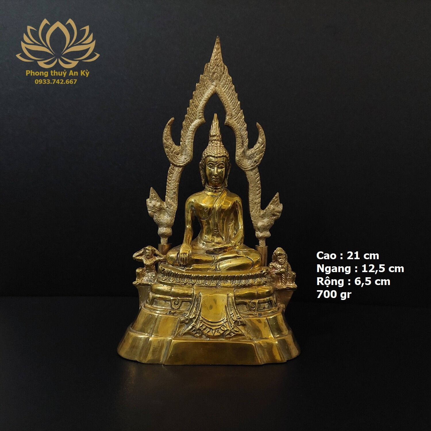 Tượng đồng phật thích ca thái lan phong thuỷ an kỳ ats 496