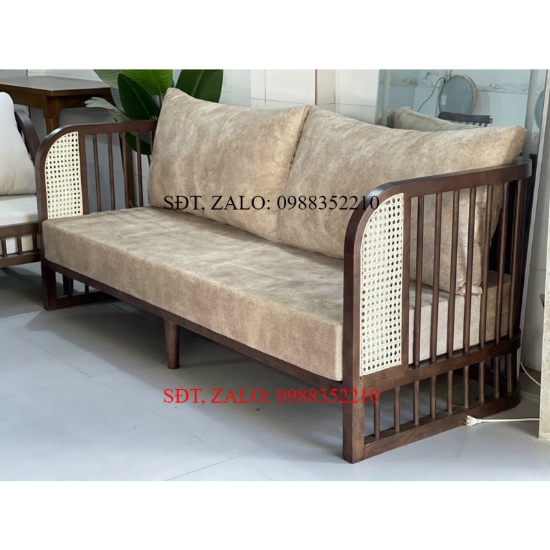 Sofa Gỗ Cao Cấp Văng 2M Hiện Đại Đệm Chọn Chất Liệu