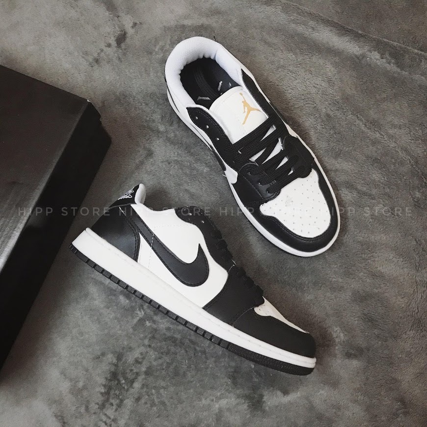 Giày thể thao Jordan1 Low Đen Trắng Cổ Thấp - Giày JD1 thấp cổ nam nữ full box bil