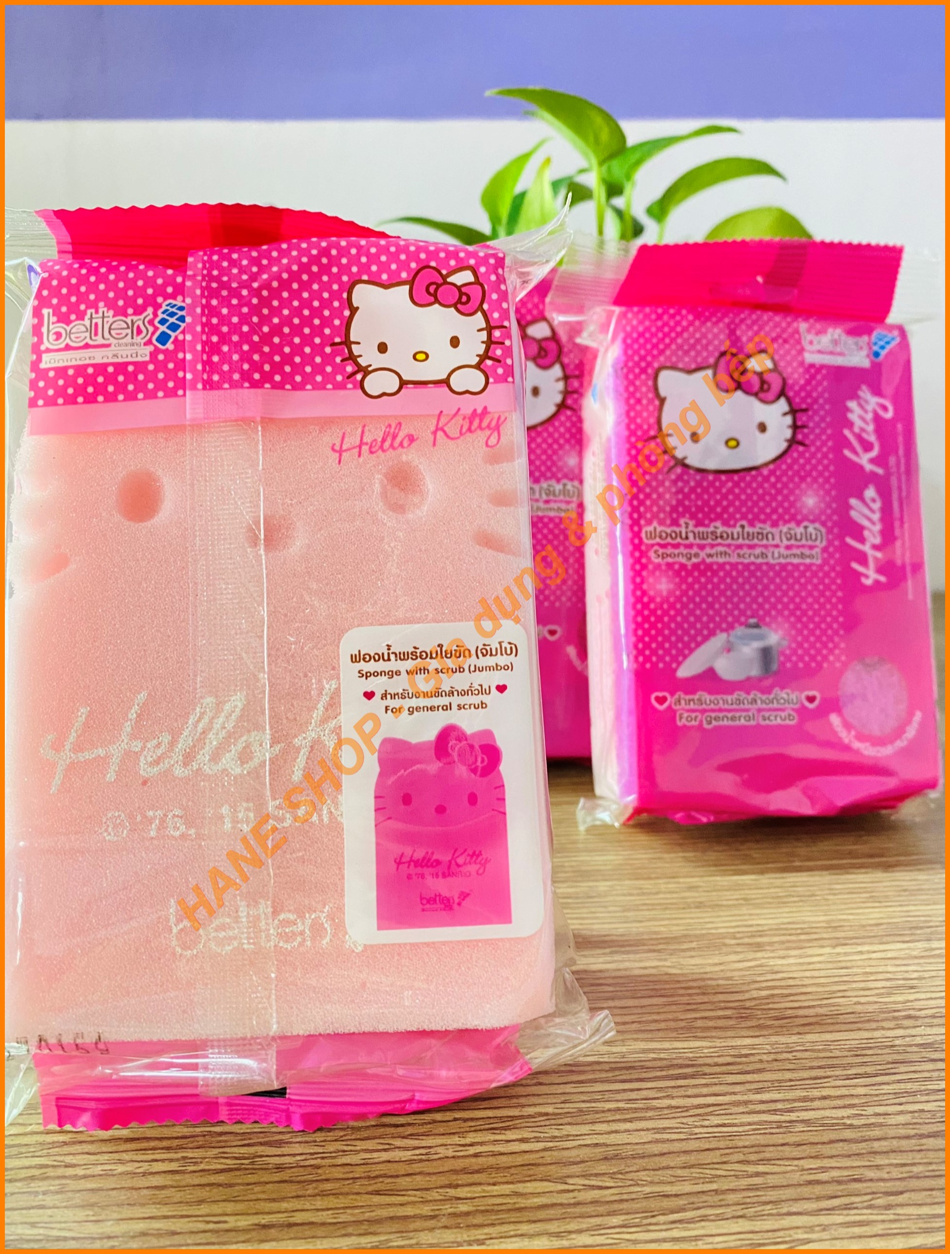 Cước rửa chén 2 mặt Hello Kitty siêu cute