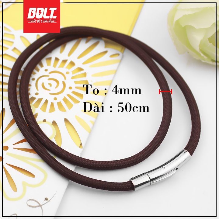 [HCM]Dây chuyền dù thái màu nâu đen 4ly khóa inox cao cấp BU20 - Bolt Unicolour Betta