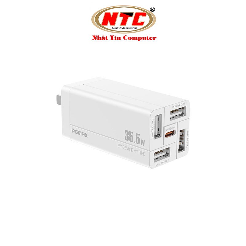 Cốc sạc nhanh 5 cổng remax rp-u66 35.5w usb 2.4a và pd typec 20w - nhat tin authorised store