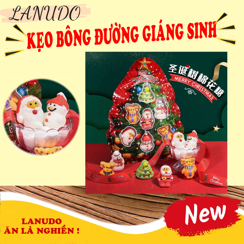 Kẹo bông đường hình noel mix các vị siêu ngon, lạ, đẹp
