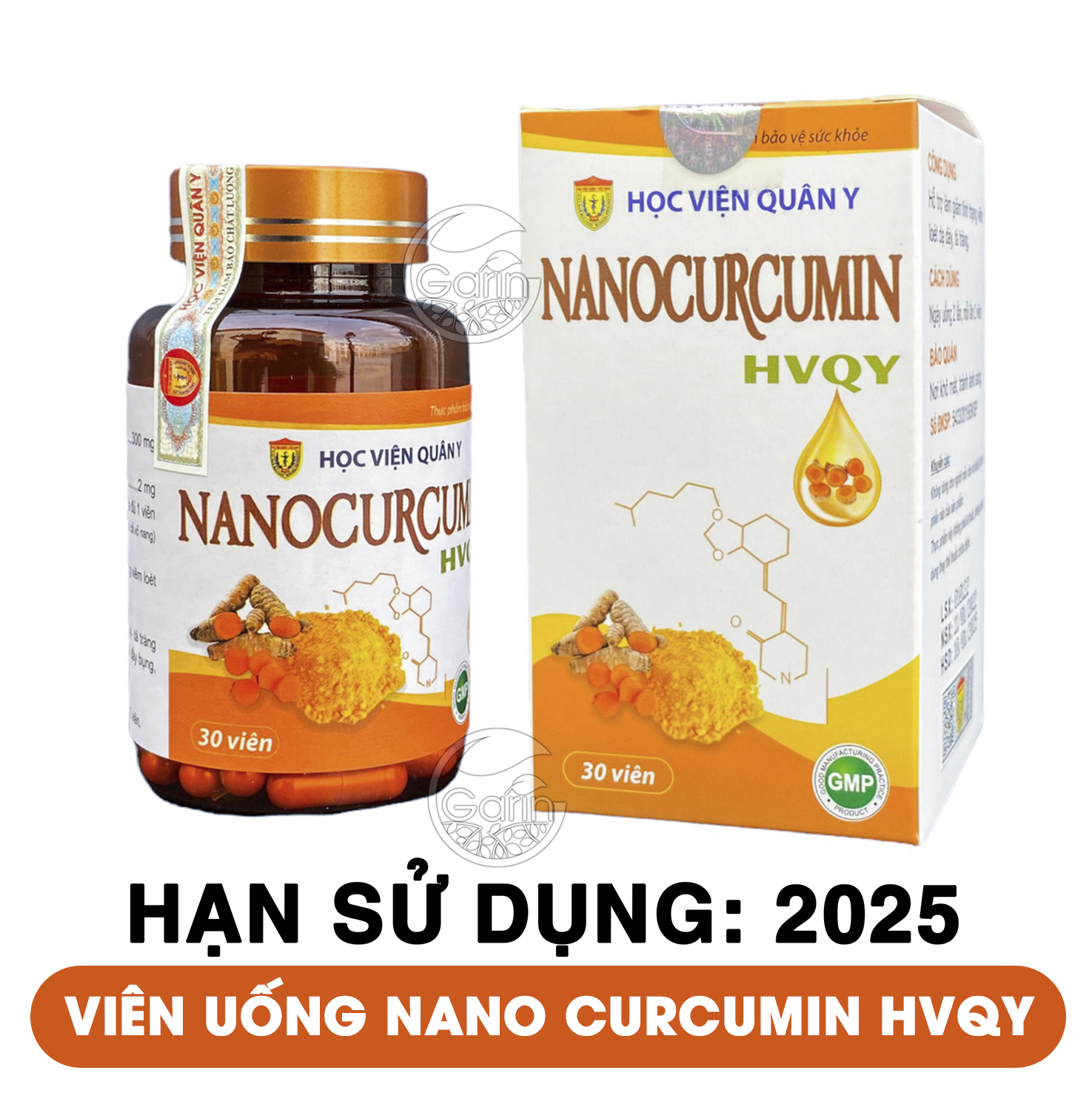 Nano curcumin Học Viện Quân Y 30 viên hiệu quả đặc biệt trong hỗ trợ giảm đau viêm loét dạ dày hành tá tràng, làm đẹp da, tăng sức đề kháng cho cơ thể Mỹ Phẩm Sỉ Emer