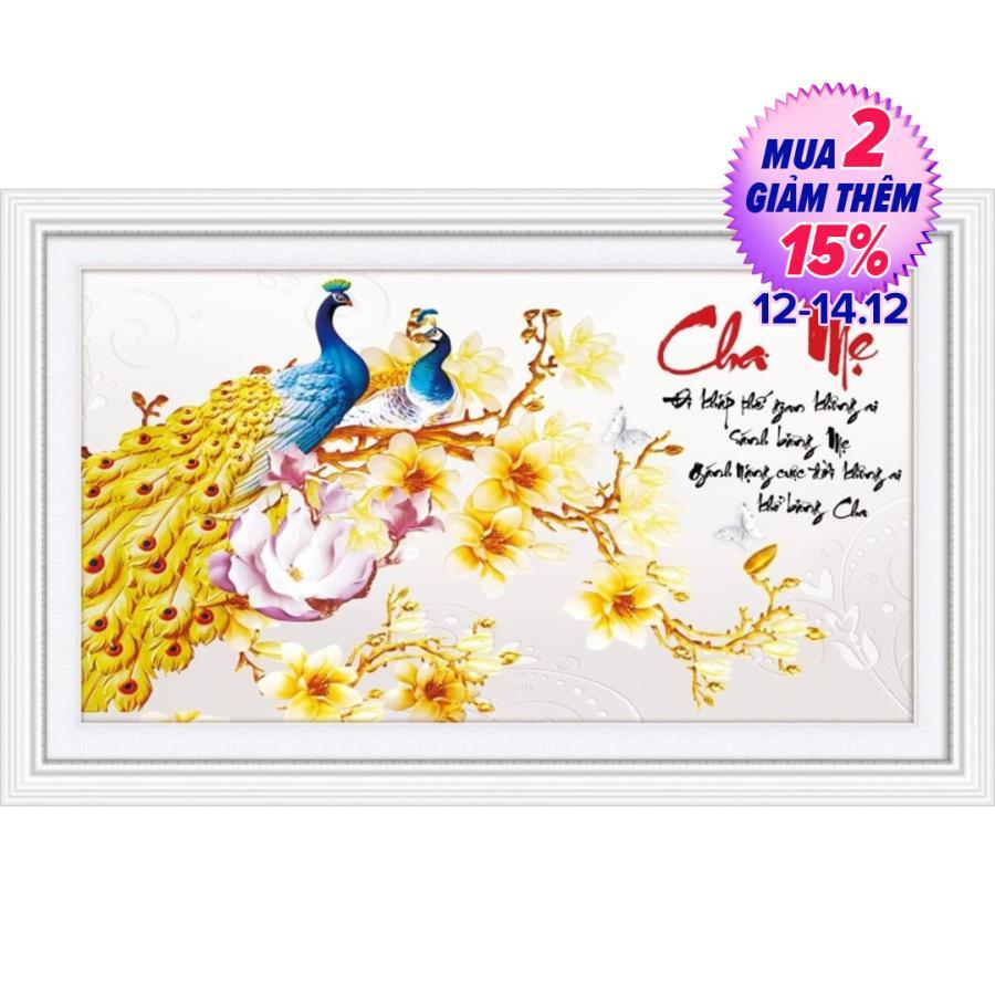 Tranh thêu chữ thập Cha Mẹ 88954 kích thước 67cm x 40cm