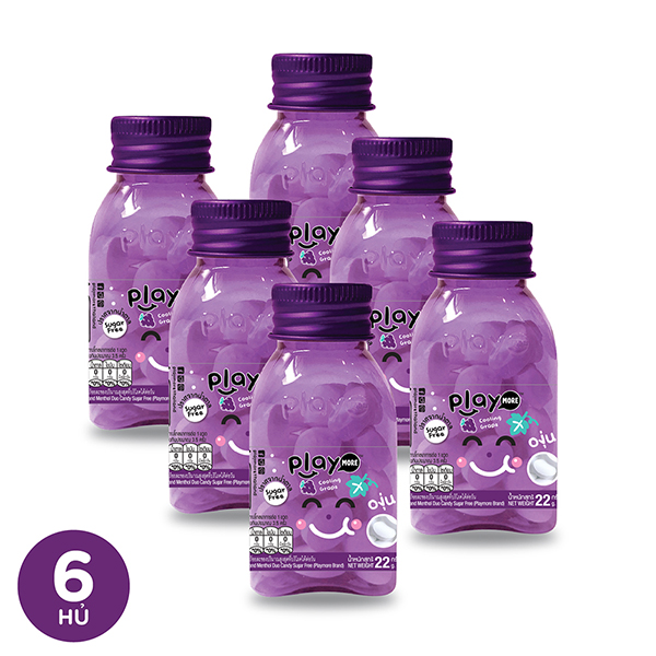 [HCM]Combo 6 hủ kẹo ngậm Play More Thái Lan hương Nho