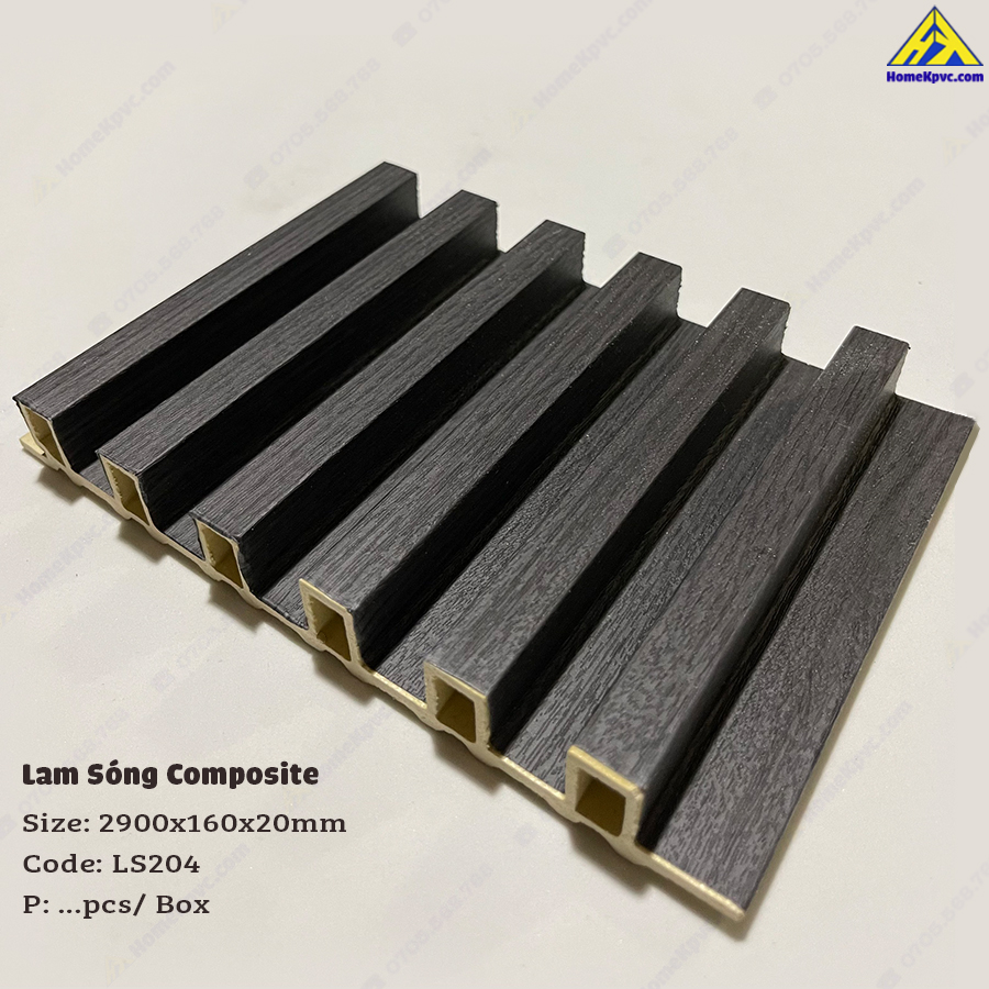 Tấm ốp trang trí tường_trần gỗ nhựa composite/ Lam sóng nhựa composite