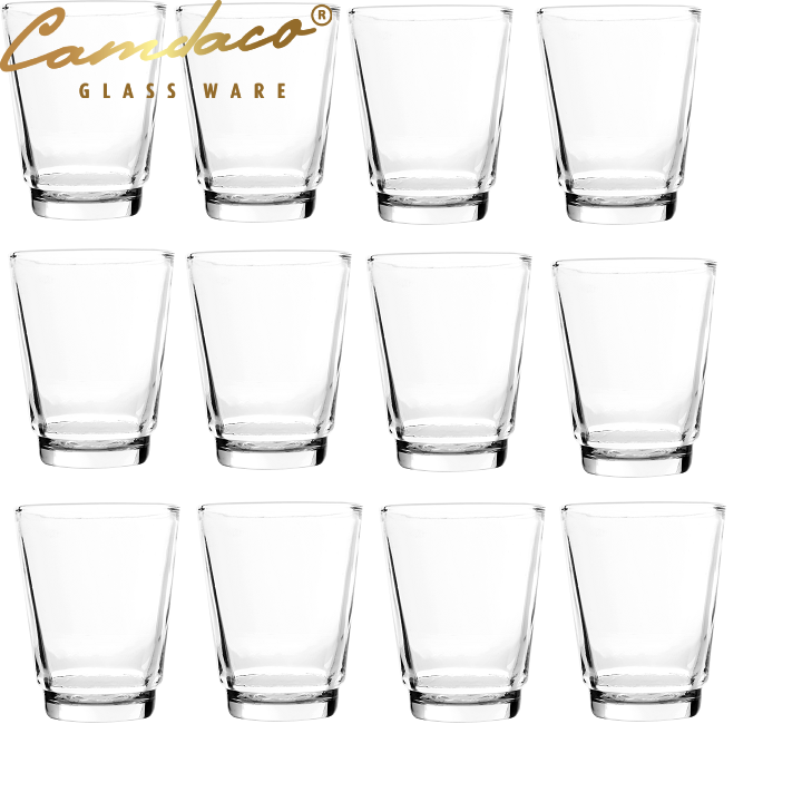 Bộ 12 Ly Cốc Thủy Tinh Uống Trà Rươu 12 Trơn CAMDACO GLASS WARE thủy tinh cao cấp với độ tinh khiết cao, sáng đẹp