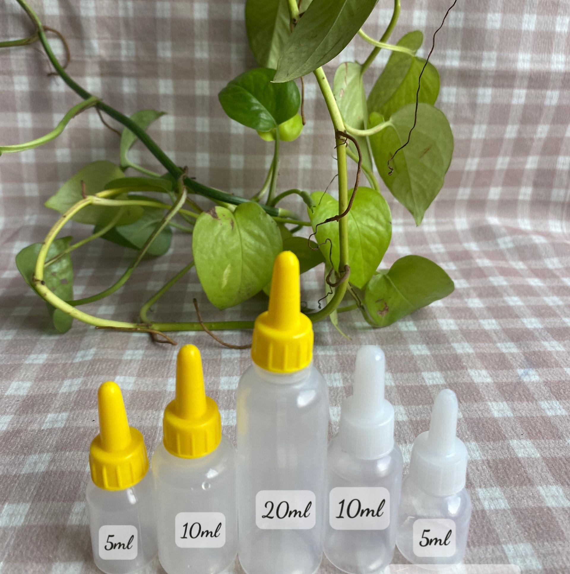 Combo 100 chai nhựa nhỏ giọt 5ml/10ml/20ml thân trong nắp vàng/nắp trắng- hút máu bầm,cồn,mực