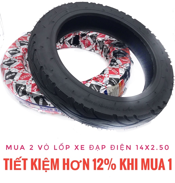 Bộ 2 lốp xe đạp điện 14x2.50