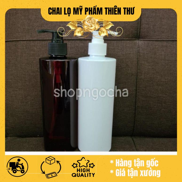 Chai nhựa pet vòi nhấn 500ml cao chiết mỹ phẩm
