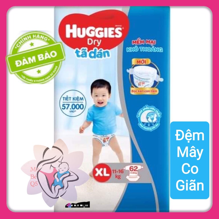 *tã dán huggies size xl62 miếng