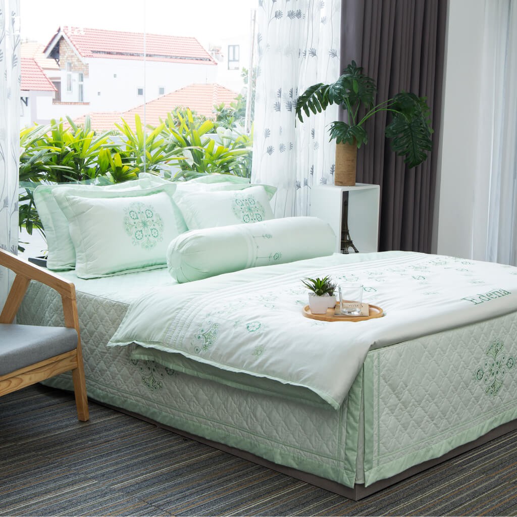 Trọn bộ chăn ga edena cotton đặc biệt 526
