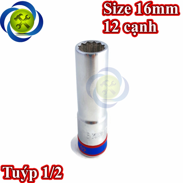 Tuýp 16mm 1/2 kingtony 423016m loại dài 12 cạnh màu trắng